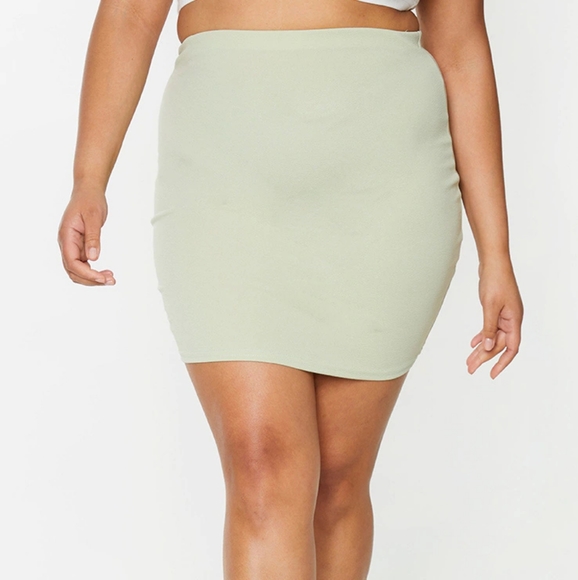 PrettyLittleThing Skirts Plt Plus Sage Green Mini Skirt Poshmark